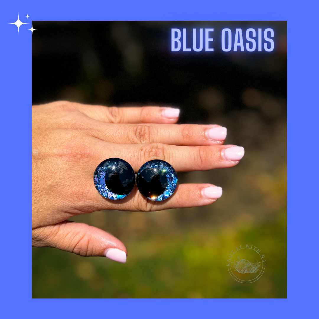 Chunky Glitter Safety Eyes - Blue Oasis
