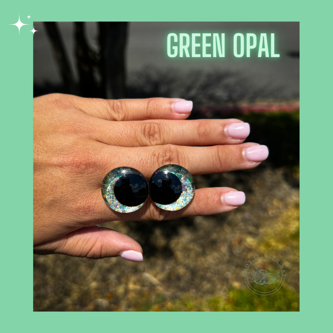 Chunky Glitter Safety Eyes - Green Opal