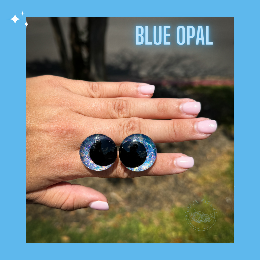 Chunky Glitter Safety Eyes - Blue Opal