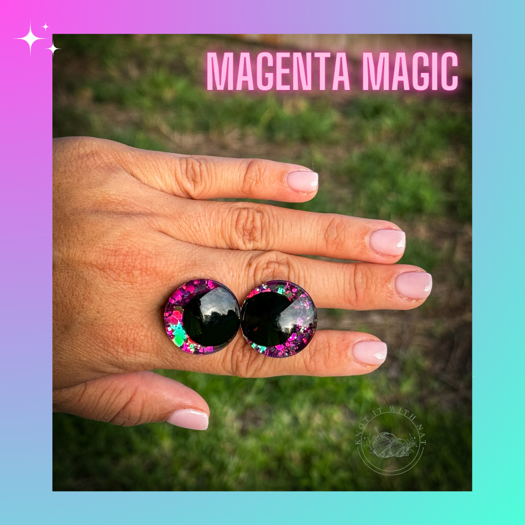 Chunky Glitter Safety Eyes - Magenta Magic