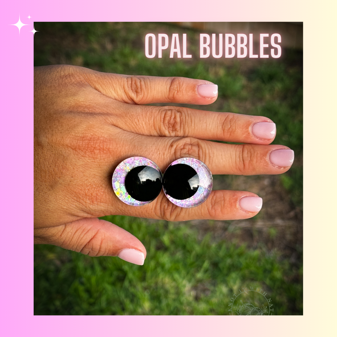 Chunky Glitter Safety Eyes - Opal Bubbles