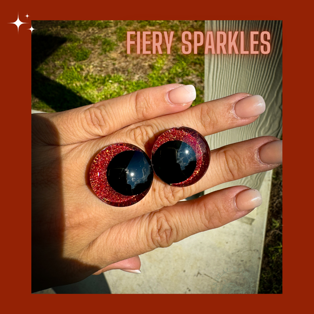 Fine Glitter Safety Eyes - Fiery Sparkles