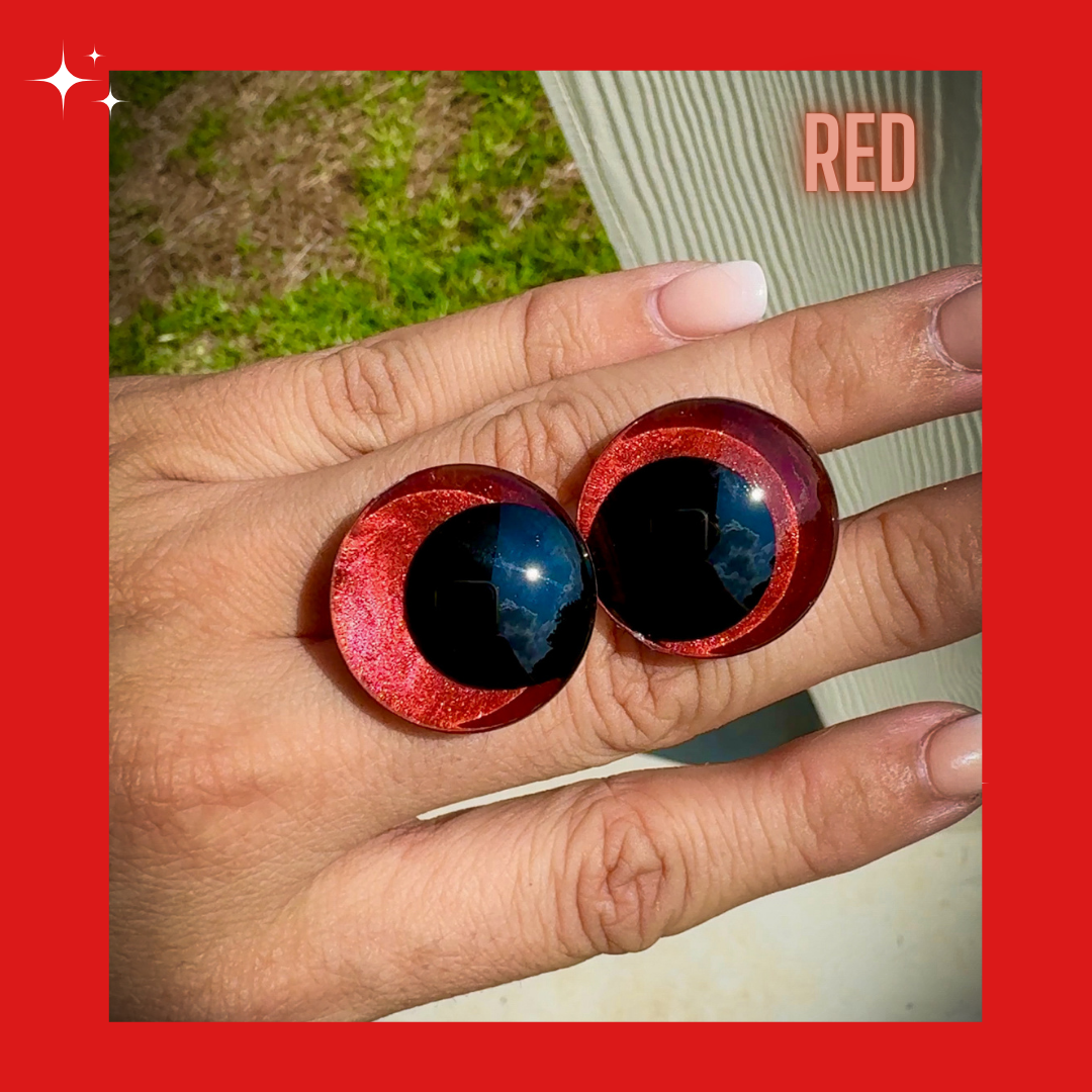 Pearly Solid Safety Eyes - Red