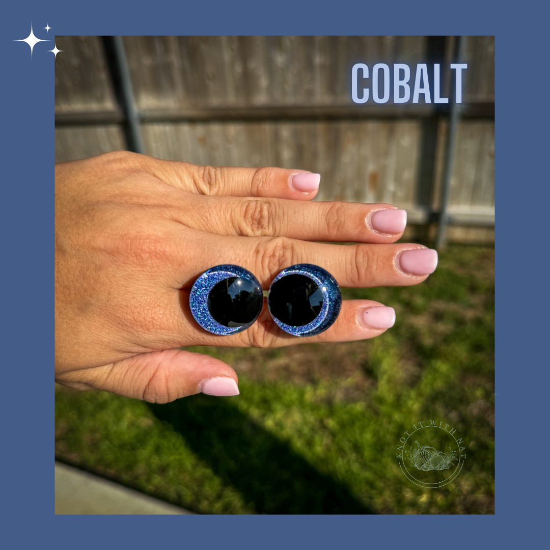 Fine Glitter Safety Eyes - Cobalt