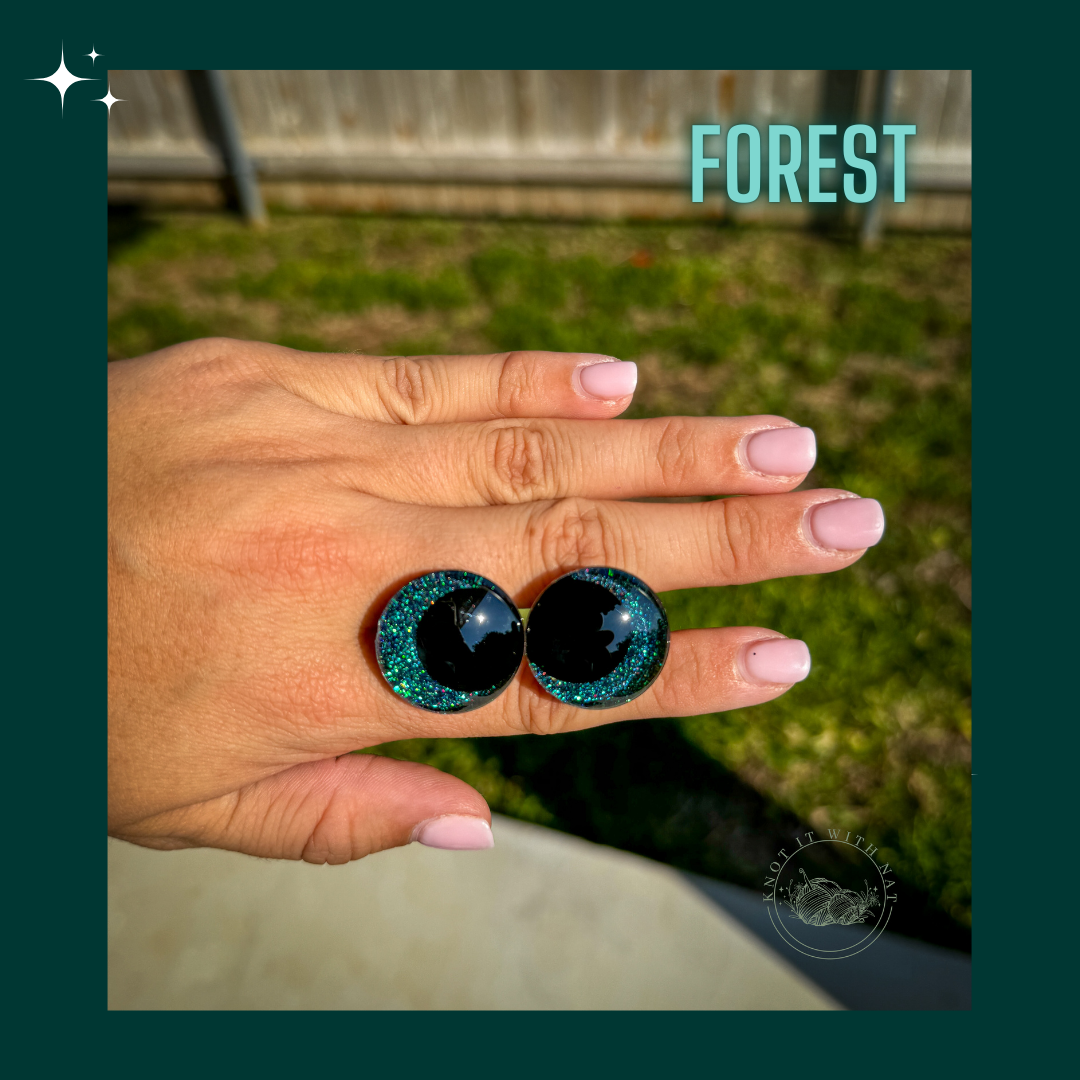 Fine Glitter Safety Eyes - Forrest