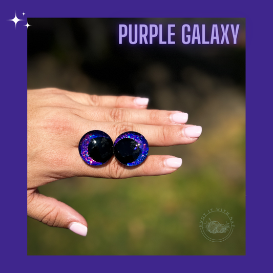 Chunky Glitter Safety Eyes - Purple Galaxy